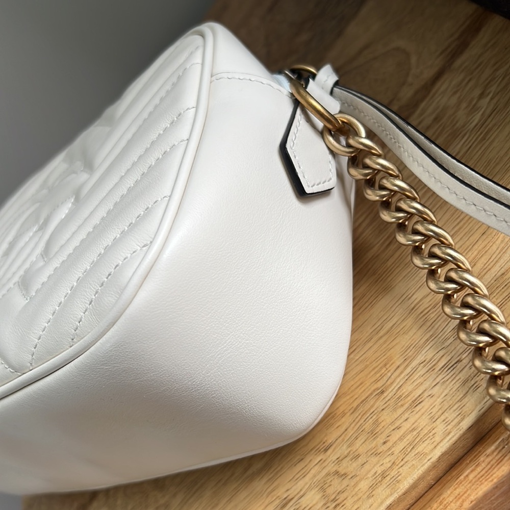Gucci GG Marmont Small Shoulder Bag - Ivory - Picture 12 of 16